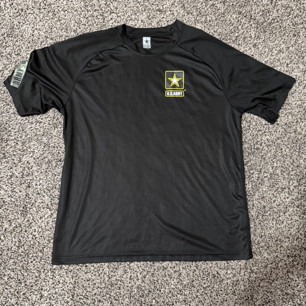 U.S. Army Performance T-Shirt Mens Large Black Excellent Tactical Star Logo Tee‎